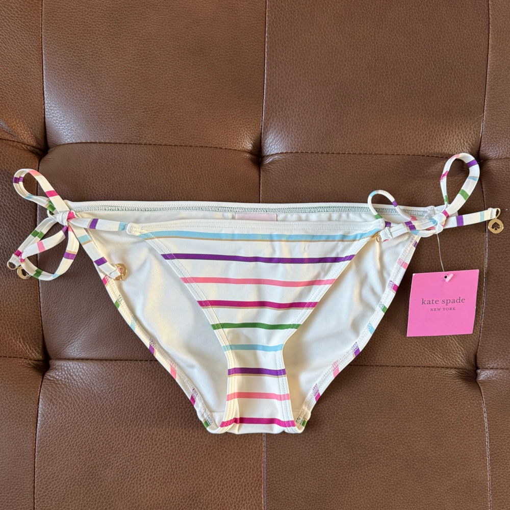 Kate Spade multicolored striped bikini bottom, size XS, NWT